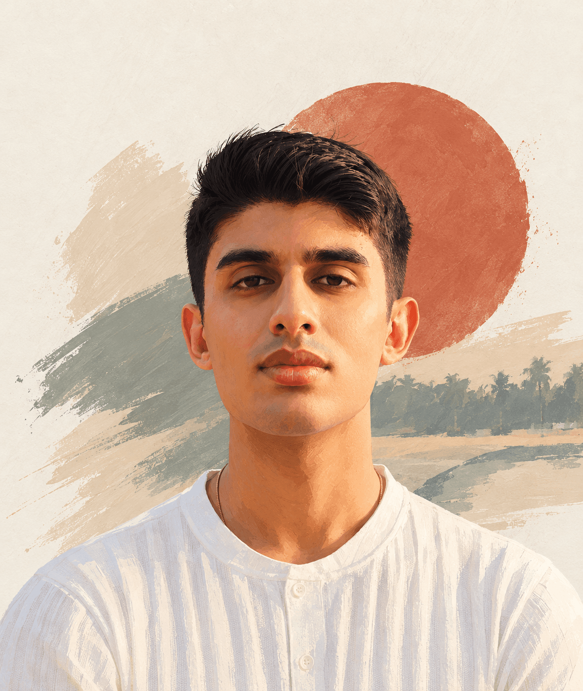 Illustrated portrait of Jai Sharma